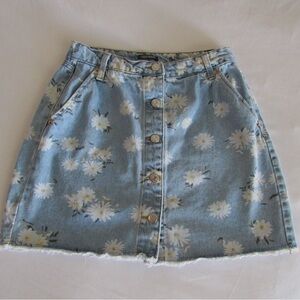 Wild Fable Floral Denim Skirt - Blue, size 4